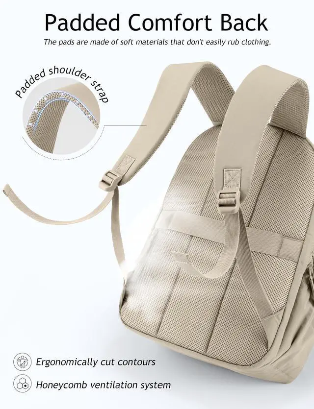 Alt view image 5 of 5 - Uselike Travel Backpack for Women, 15.6 Inch College Laptop Backpack, Water Resistant Work Backpacks, Cute Quilted Bookbag