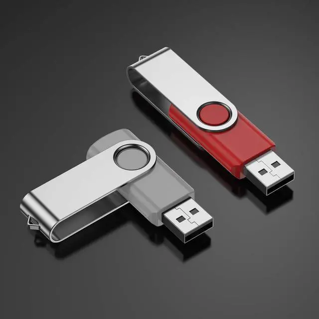 Alt view image 3 of 5 - 32GB Flash Drive, JEVDES 10 Pack Swivel Data Storage USB Flash Drive USB 2.0 Flash Drive Thumb Drives with LED Indicator, Jump Drive Zip Drive Memory Sticks (10 Mixed Color with Lanyards)