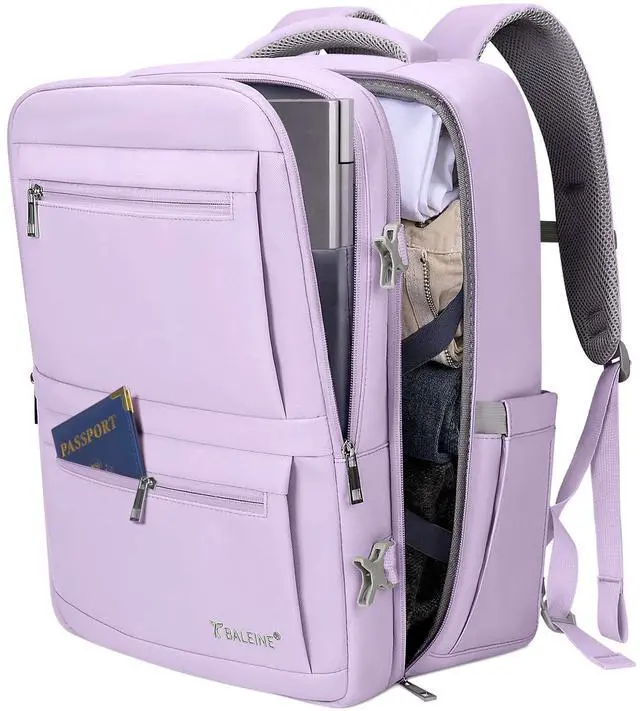 Main image of BALEINE Travel Backpack for Women Men, Large Sturdy Carry On Laptop Backpack Gifts for Business, Casual, Weekender, Hiking (Large, Lavender)