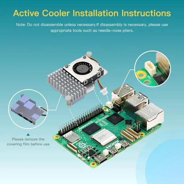 Alt view image 4 of 5 - iRasptek Basic Starter Kit for Raspberry Pi 5 4GB RAM- Includes 4GB Board, 27W PD Power Supply and Active Cooler