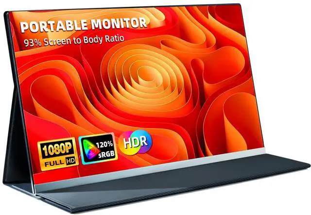 Main image of AOKER 15.6" Portable Monitor for Laptop - Ultra-Thin 1080P FHD 93% Screen Ratio 120% sRGB Wide Color HDR USB-C HDMI Display Gaming Monitor with Smart Cover & Stand for PC MAC Phone PS4/5 Xbox Switch
