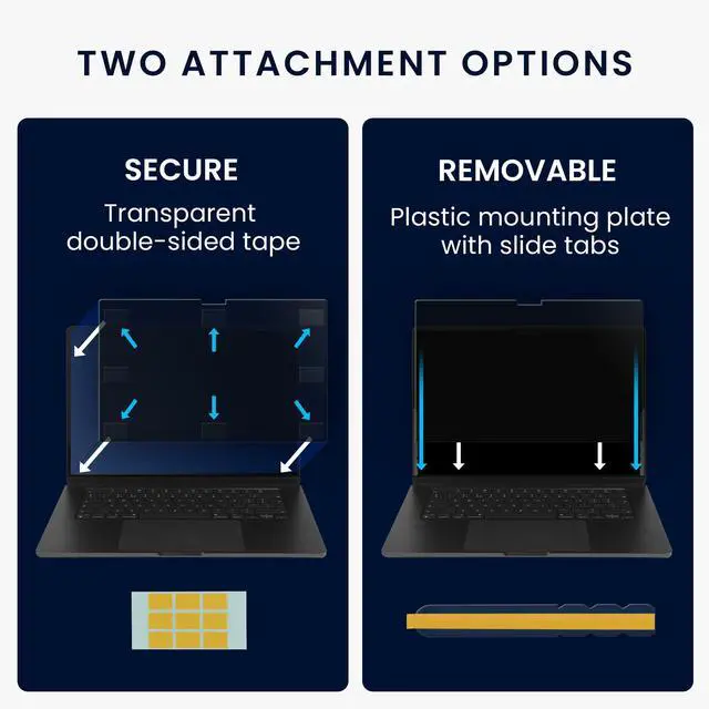 Alt view image 3 of 5 - kwmobile Laptop Privacy Screen for Apple MacBook Pro 16" (2019) A2141 - Computer Privacy Screen Shield - Laptop Monitor Protector - Anti Glare and Blue Light Blocking