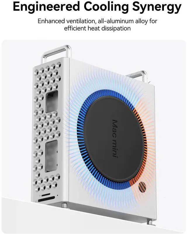 Alt view image 5 of 5 - ORICO MiniPro Stand with 2TB NVMe SSD, 4-in-1 USB-C Hub for Mac mini, 10Gbps High-Speed Data Transfer, Tool-Free Design, Soft Silicone Protection, External Storage Solution (MS10-2T)