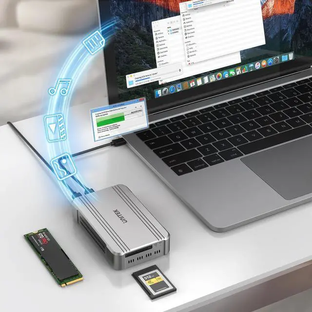 Alt view image 5 of 5 - Unitek 40Gbps CFexpress 4.0 Type B Card Reader and M.2 PCIe&NVMe SSD Adapter/Reader, USB4.0 CF Express Reader for CFexpress Type B, PCIe4*2, Fast Transfer for Professional Filmmakers and Photographers