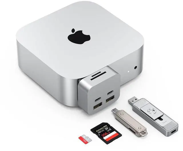 Main image of Mac mini M4 Dock, MiniPack Expansion Dock, 6-in-1 Aluminum Mac mini M4 Hub with 2xUSB A 10Gbps, 2xUSB C 10Gbps, SD/TF Card Readers with High-Speed Data Transfer & Multi-Device Connectivity