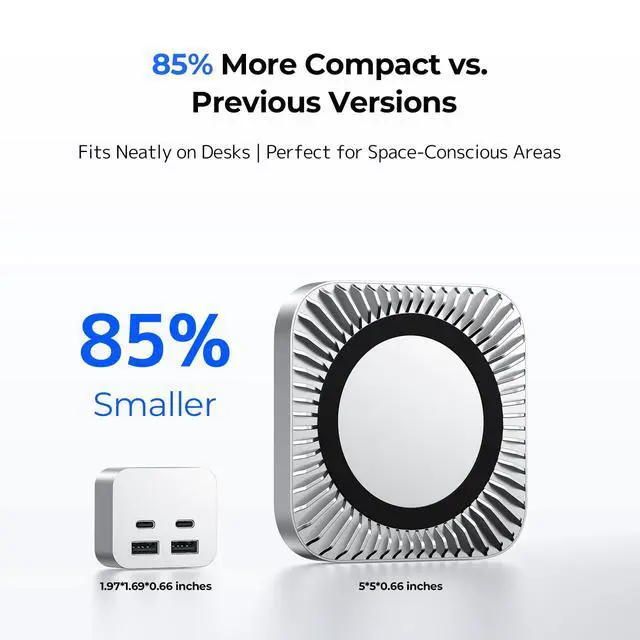 Alt view image 5 of 5 - Mac mini M4 Dock, MiniPack Expansion Dock, 6-in-1 Aluminum Mac mini M4 Hub with 2xUSB A 10Gbps, 2xUSB C 10Gbps, SD/TF Card Readers with High-Speed Data Transfer & Multi-Device Connectivity