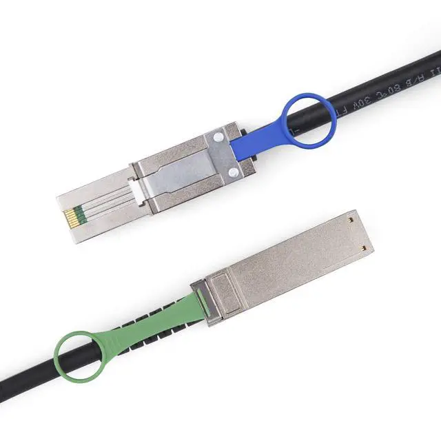 Alt view image 2 of 5 - QSFP (SFF-8436) to SFF-8088 DDR Hybrid Mini SAS Cable, External Copper SAS Cable for NetApp DS4243 DS4246 DS2246, 100-Ohm, 2-m(6.6ft)