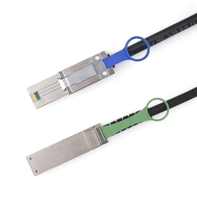 Alt view image 3 of 5 - QSFP (SFF-8436) to SFF-8088 DDR Hybrid Mini SAS Cable, External Copper SAS Cable for NetApp DS4243 DS4246 DS2246, 100-Ohm, 2-m(6.6ft)