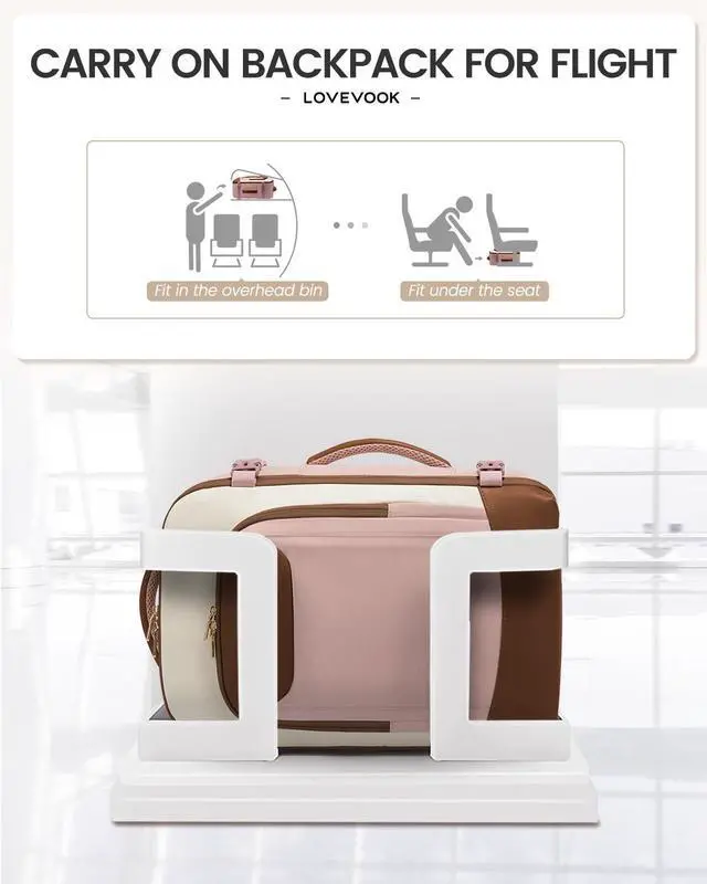 Alt view image 3 of 5 - LOVEVOOK 40L Travel Backpack for Women Men, Large Carry on Backpack for Airplanes TSA Personal Item Travel Bag fits 15.6" Laptop, Waterproof Weekender Essentials Airline Approved with 2 Packing Cubes