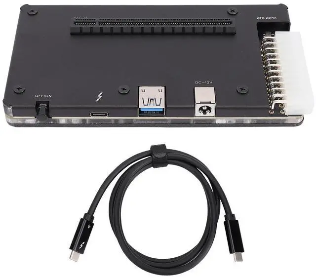 Alt view image 5 of 5 - Mini eGPU Enclosure, 40Gbps PCIE 16X External Graphics Card Dock with ATX 24Pin/DC 12V PCIE Dual Power Supply Expansion Graphics Docking Station for USB4.0 PCIE X4 Thunderbolt 3/4