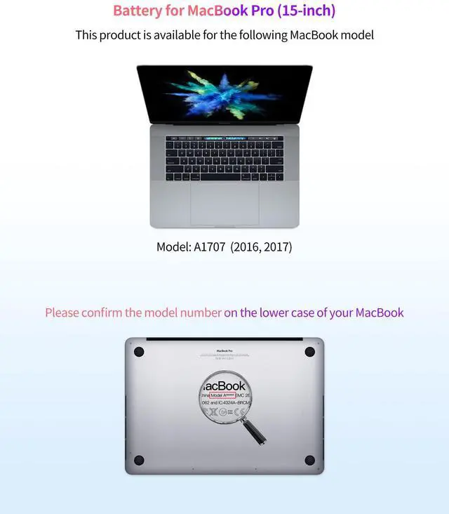 Alt view image 2 of 5 - ASMARK A1820 Battery Replacement for MacBook Pro 15-inch A1707(2016, 2017) High-Performance Battery