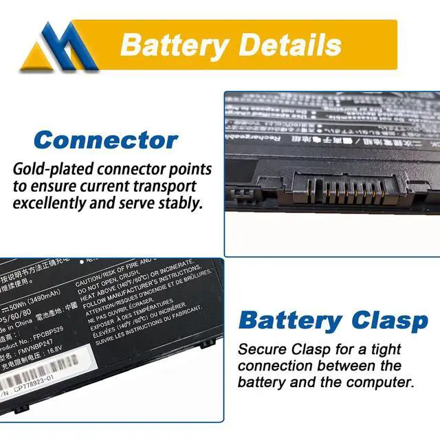 Alt view image 4 of 5 - Mobik FPB0338S Laptop Battery Replacement for Fujitsu LifeBook T937 14.4V