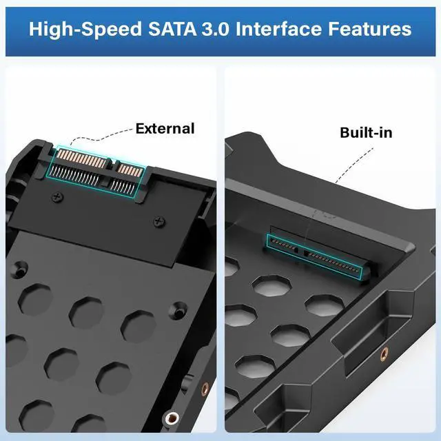 Alt view image 5 of 5 - 2.5 to 3.5 Inch SSD HDD Mounting Bracket, SATA III Drive Bay Adapter for 7mm 9.5mm 12.5mm Hard Drives 5 Packs
