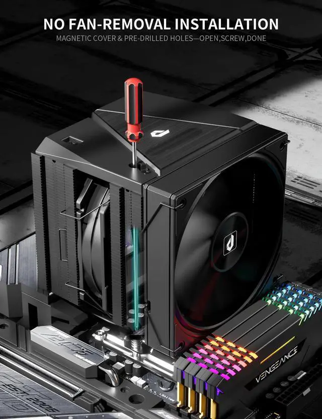 Alt view image 5 of 5 - upHere CPU Cooler Air,Dual Tower Cooler with 120mm PWM Fan,8 Heat Pipes for Intel LGA 1851/1700/2011/2066/115X,AM5/AM4/AM3,Black,UE2 Elite K8