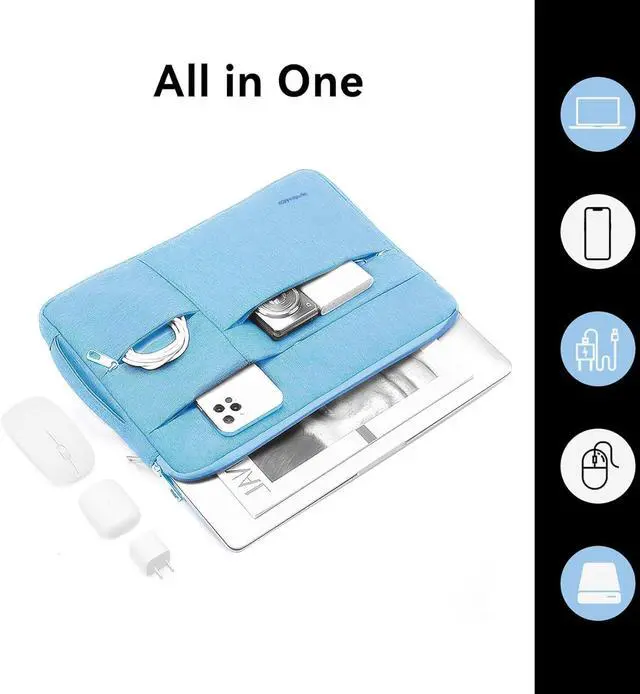 Alt view image 3 of 4 - Omnpak Surface Pro 11 Case,13 inch Laptop Sleeve for Surface Pro 12/11/10/9/8/X/7/6/5/4/3 with Multi-Pocket and Side Handle Strap,Water-Resistant Laptop Carrying Bag