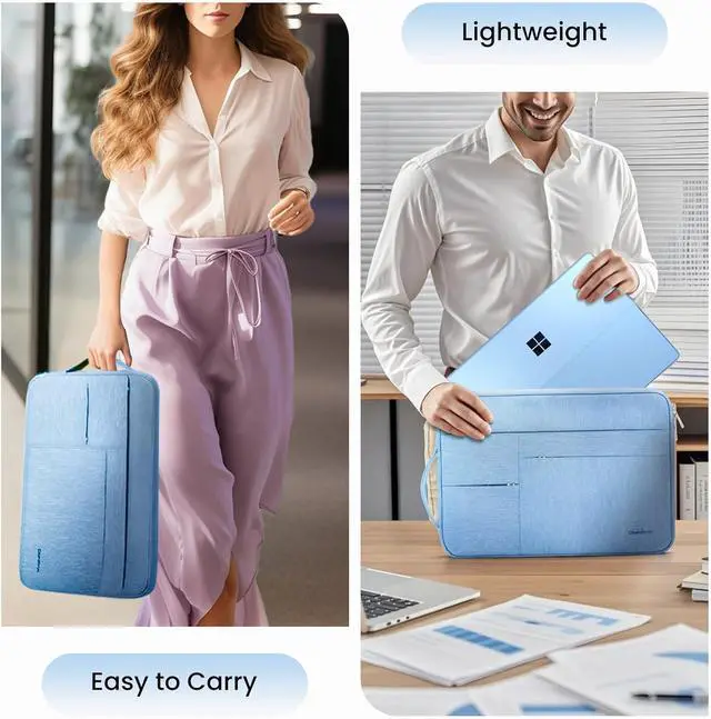 Alt view image 4 of 4 - Omnpak Surface Pro 11 Case,13 inch Laptop Sleeve for Surface Pro 12/11/10/9/8/X/7/6/5/4/3 with Multi-Pocket and Side Handle Strap,Water-Resistant Laptop Carrying Bag