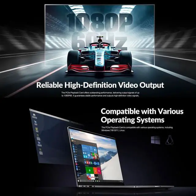 Alt view image 4 of 5 - AVMATRIX VP30 3-CH SDI/HDMI PCIe Playback Card, 1080p60 HD Video Output, Ultra-Low Latency, Compatible with Vmix, OBS, Zoom