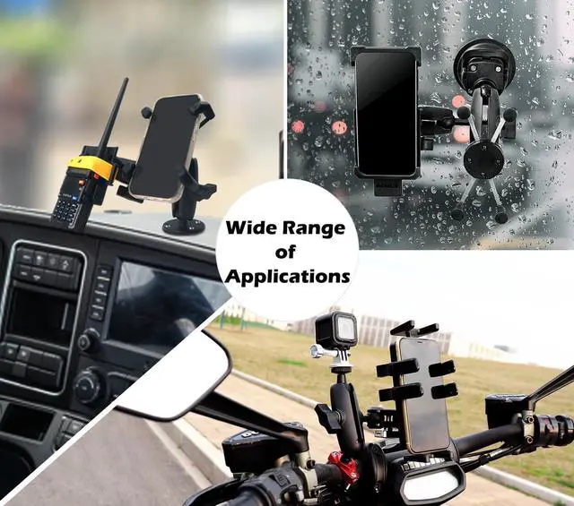 Alt view image 3 of 5 - WINDFRD Aluminum 2-in-1 Double Socket Arm with 1" Ball, Compatible with RAM Mount, iBolt 1 inch/B Size / 25mm Ball Accessories, 360 Degree Rotation, Adjustable Dual Mount Arm