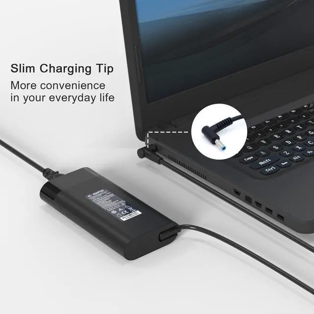 Alt view image 5 of 5 - HotTopStar 135W Laptop Charger Compatible for HP Spectre x360, HP Omen 15 17, HP Pavilion Gaming 15 17 15 ec0013dx 15-ec0751ms, L15534-001 TPN-DA11 TPN-CA13, 19.5V 6.9A AC Adapter, Blue Tip:4.5x3.0mm