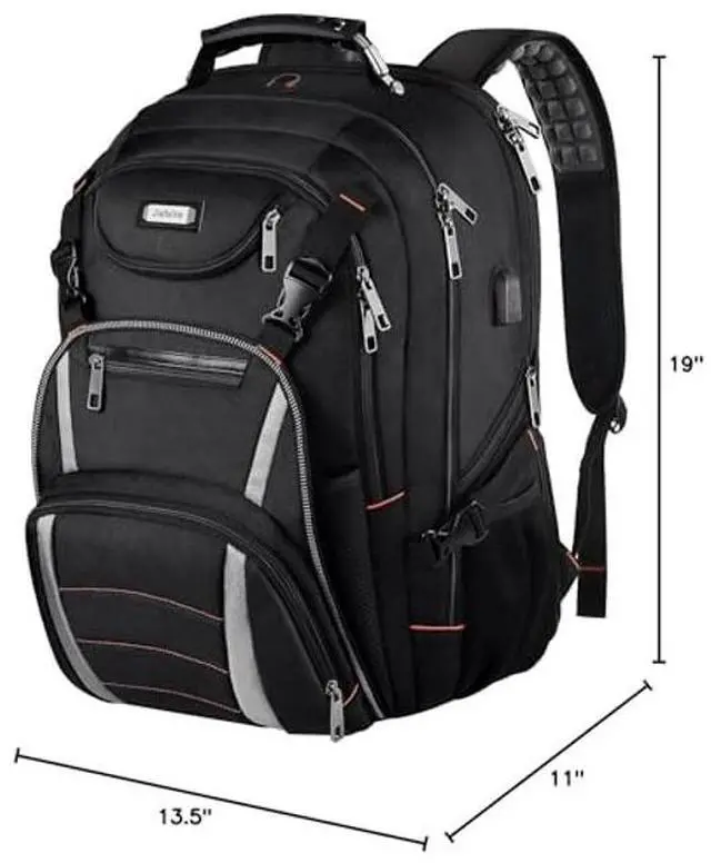 Alt view image 2 of 5 - Jiefeike Travel Laptop Backpack, Extra Large Bookbag for Men Women,Basketball Backpack with USB Charging Port RFID Anti Theft TSA Approved College Student Waterproof Bag Fits 17 Inch Computer Notebook