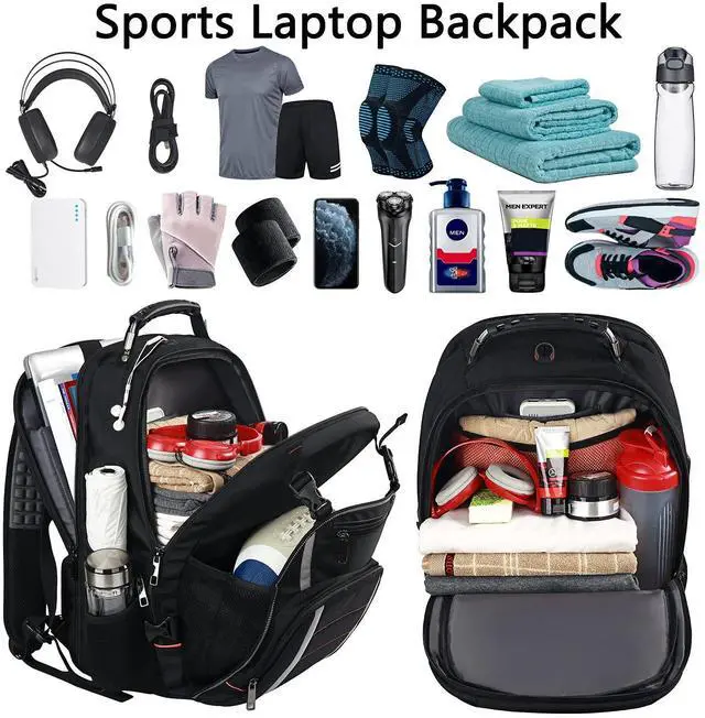 Alt view image 3 of 5 - Jiefeike Travel Laptop Backpack, Extra Large Bookbag for Men Women,Basketball Backpack with USB Charging Port RFID Anti Theft TSA Approved College Student Waterproof Bag Fits 17 Inch Computer Notebook