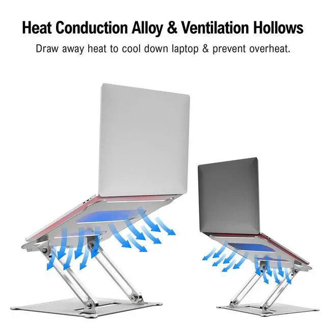 Alt view image 5 of 5 - DUCHY Laptop Stand, Ergonomic Laptop Riser Computer Stand,Adjustable Laptop Holder Height from 2.1" to 13.8", Supports up to 22lbs,Compatible with MacBook, All Laptops Tablets 10-17.3 Inch