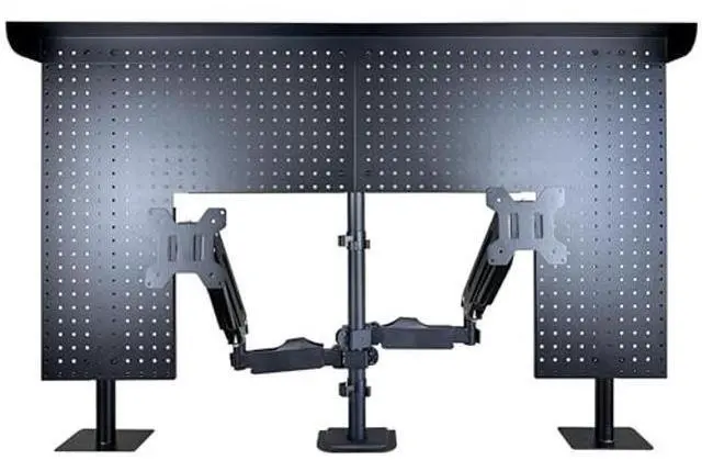 Main image of Arkali Ultra Desk Pegboard with 2 Monitor Stand Mounts, 10-Ways Adjustable, 47 x 31 inch Steel Monitor Stand Pegboard Organizer for Office Desk Parts, Gaming Setup, and Home Workspace Accessories