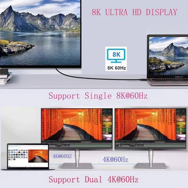 Alt view image 4 of 5 - USB4 Thunderbolt 4 Cable 40Gbps 8K Video and 240W Charging Full-Featured USB C Cable Compatible with Thunderbolt 3 for MacBook Pro iPad Galaxy S22 Mac Mini M1 External SSD eGpu (1.2m)