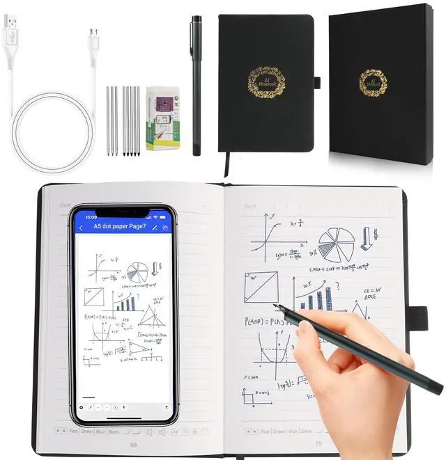 Main image of PROGOO AI-Powered Smart Writing Set with Bluetooth Real-Time Sync | Smart Notebook & Pen | Erasable Pen, Audio-to-Text & AI Drawing | Multi-Format Export | iOS/Android | for Students & Professionals.