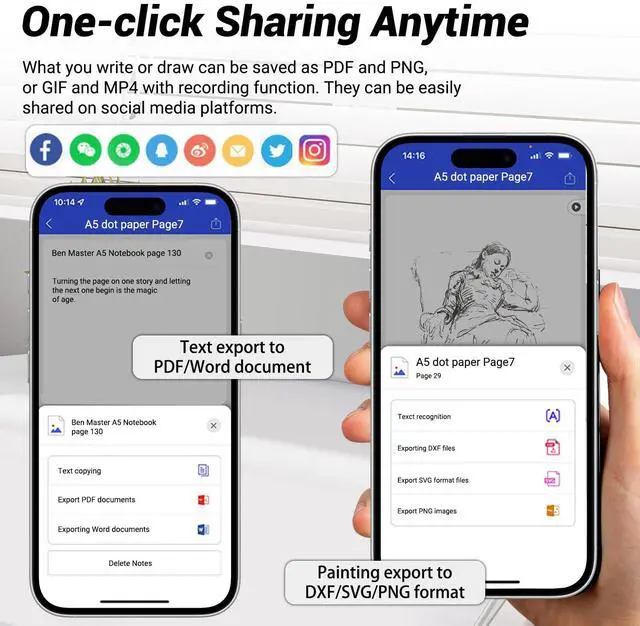 Alt view image 5 of 5 - PROGOO AI-Powered Smart Writing Set with Bluetooth Real-Time Sync | Smart Notebook & Pen | Erasable Pen, Audio-to-Text & AI Drawing | Multi-Format Export | iOS/Android | for Students & Professionals.