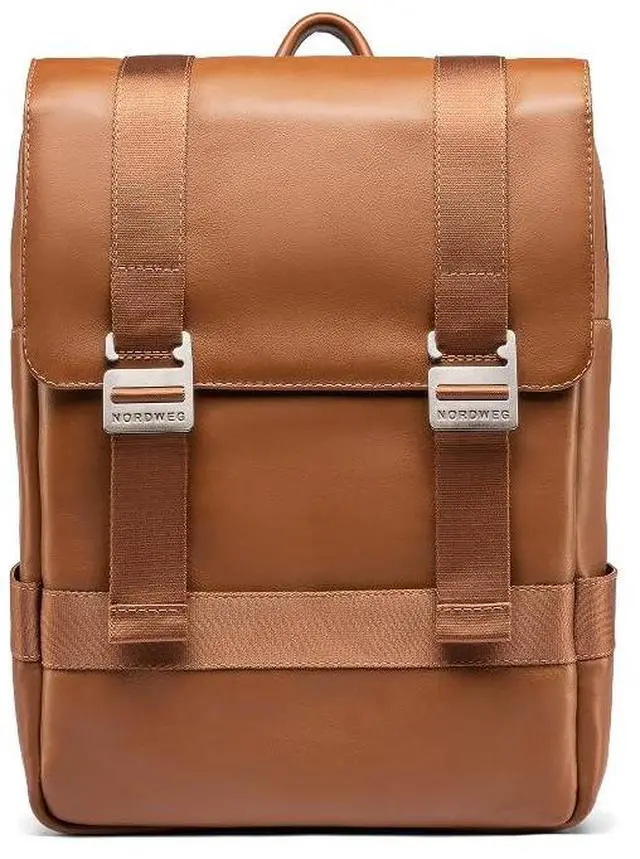 Main image of Nordweg Leather Laptop Backpack Dolomites NW101  Full-Grain 15.6 Bag for Work, Travel & School  Stylish, 21L Capacity - Caramel