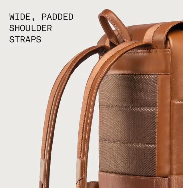 Alt view image 5 of 5 - Nordweg Leather Laptop Backpack Dolomites NW101  Full-Grain 15.6 Bag for Work, Travel & School  Stylish, 21L Capacity - Caramel