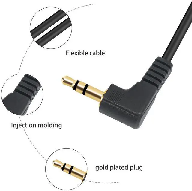 Alt view image 5 of 5 - HUALEU 2Pack 1FT USB Micro 15pin to Right Angle 3.5mm timecode Cable;Camera timecode Cable for Sony FX3 FX-30 A7M3 A7M4 A7S2 A7S3