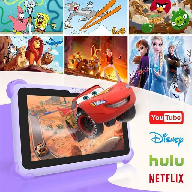 Alt view image 2 of 5 - okulaku Kids Tablet 7 inch Tablets for Kids 32GB Toddler Tablet with Protective Case Child Learning Tablets with WiFi, Parental Control, GMS, Preinstalled Educational Contents for Girls Boys (Purple)
