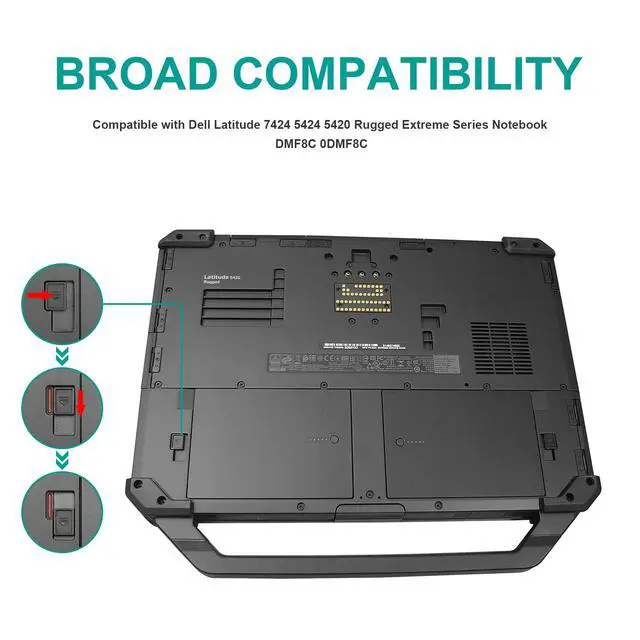 Alt view image 5 of 5 - 7WNW1 Laptop Battery Compatible with Dell Latitude 5424 5420 Rugged 7424 Extreme P85G P86G P137G P137G001 P137G002 P85G001 P86G001 Series GK3D3 DMF8C 0DMF8C 6NNCF DP3KF DMF0C 07WNW1 0GK3D3 451-BCHV