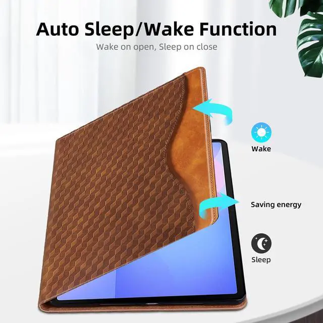 Alt view image 3 of 5 - Varohix Case for Samsung Galaxy Tab S10 Fe Plus 13.1" 2025, PU Leather Folio Business Protective, Multi-Angle Viewing Stand with Front Pocket, Hand Strap for Galaxy S10 FE+ Brown