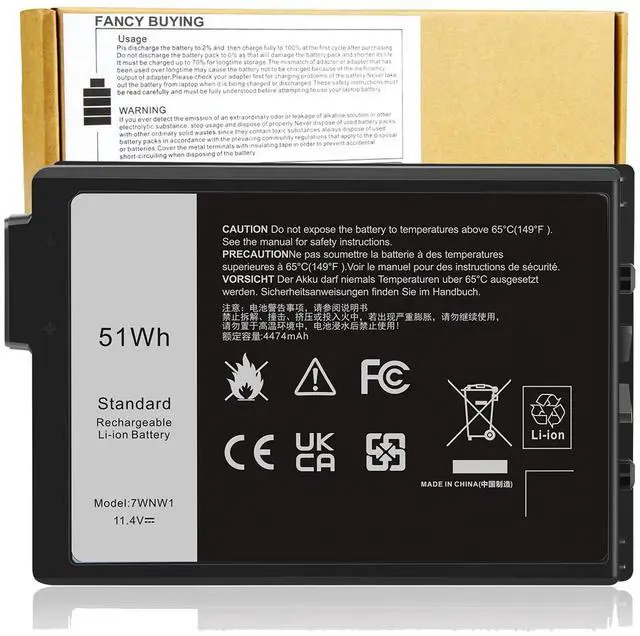 Main image of 7WNW1 Laptop Battery Compatible with Dell Latitude 5424 5420 Rugged 7424 Extreme P85G P86G P137G P137G001 P137G002 P85G001 P86G001 Series GK3D3 DMF8C 0DMF8C 6NNCF DP3KF DMF0C 07WNW1 0GK3D3 451-BCHV