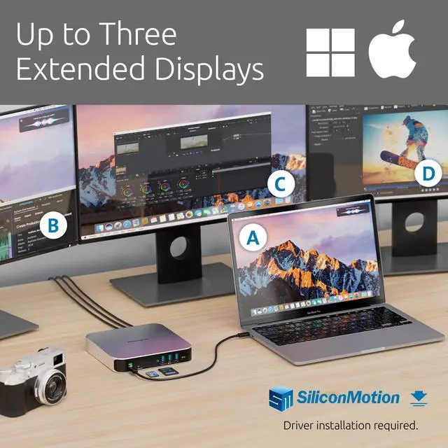 Alt view image 3 of 5 - Kensington AD220S3 Dual Display Dock for Any MacBook M1/M2/M3/M4 (Software Driver Download Required); 85W Passthrough Charging (K31343WW)