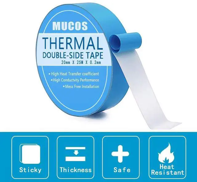 Alt view image 2 of 5 - SOBEIT Thermal Tape, 40 mm x 25M x 0.2mm Double Side Adhesive Thermal Conductive Tape for Heatsink, LED,IGBT, IC Chip, Computer CPU, GPU, Modules, Electrically Insulated