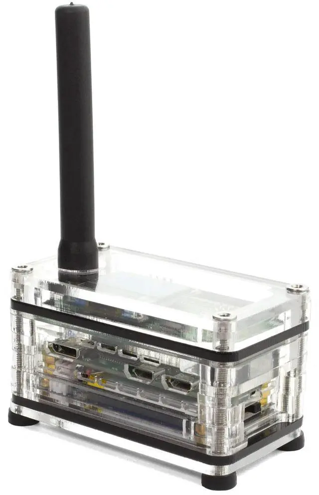 Main image of C4Labs JRZ-1SB case Compatible with Raspberry Pi Zero/Zero W & JumboSPOT MMDVM & Waveshare UPS Hat (Black Ice)