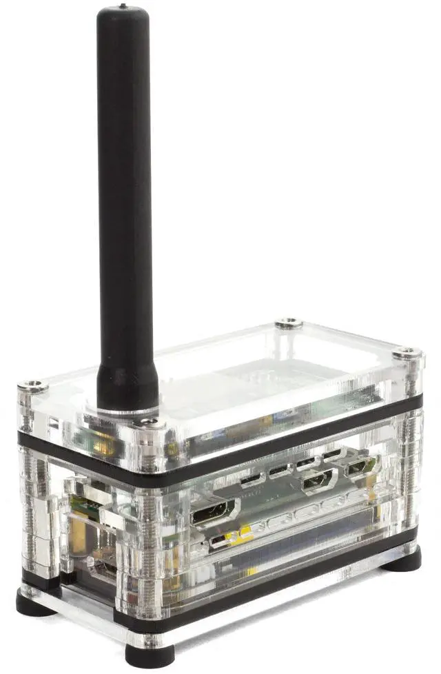 Alt view image 2 of 5 - C4Labs JRZ-1SB case Compatible with Raspberry Pi Zero/Zero W & JumboSPOT MMDVM & Waveshare UPS Hat (Black Ice)