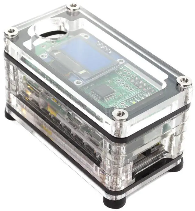 Alt view image 3 of 5 - C4Labs JRZ-1SB case Compatible with Raspberry Pi Zero/Zero W & JumboSPOT MMDVM & Waveshare UPS Hat (Black Ice)