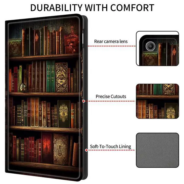 Alt view image 5 of 5 - Case for Amazon Kindle Fire Max 11 Tablet (13th Generation, 2023 Release) 11", Slim PU Leather Stand Cover with Auto Wake/Sleep for All-New Fire 11 Max Tablet,Vintage Bookshelf
