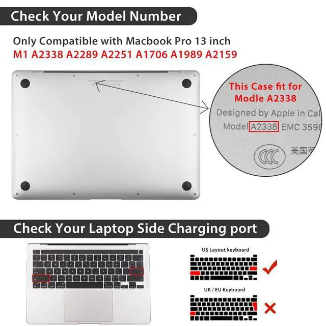 Alt view image 2 of 5 - HOHAIYOO Compatible with 2022 M2 MacBook Pro 13 inch Case 2021 2020-2016 M1 A2338 A2289 A2251 A1706 A2159 A1989 with Touch Bar, Hard Shell Case&Keyboard Cover&Screen Protector&Webcam Cover, Funny Dog
