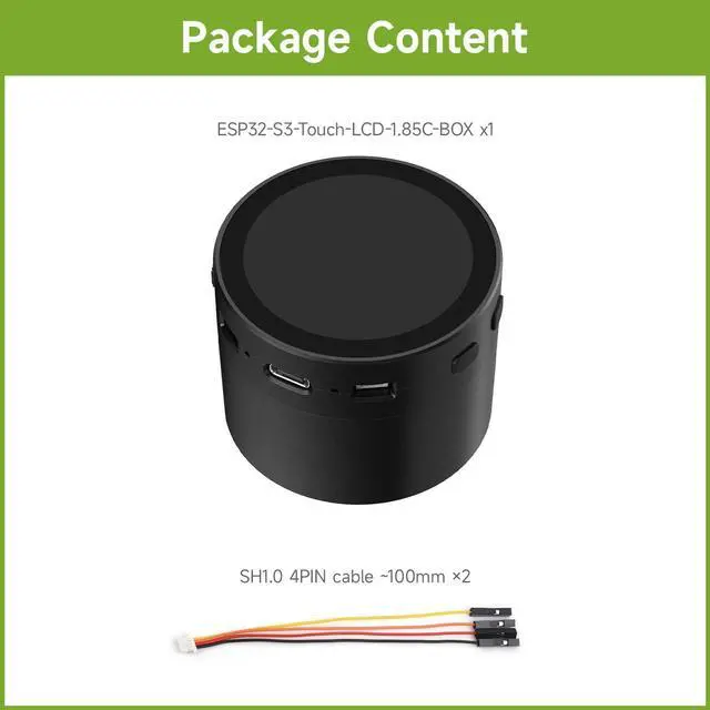 Alt view image 2 of 5 - Waveshare ESP32-S3 1.85inch Round LCD Development Board, 360×360, Supports Wi-Fi & Bluetooth BLE 5, AI Speech, Smart Speaker Box, ESP32 with Display, with Speaker Box