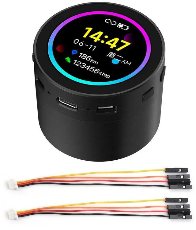 Main image of Waveshare ESP32-S3 1.85inch Round LCD Development Board, 360×360, Supports Wi-Fi & Bluetooth BLE 5, AI Speech, Smart Speaker Box, ESP32 with Display, with Speaker Box