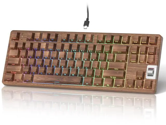 Alt view image 2 of 5 - Womier F87 75% Mechanical Gaming Keyboard with Volume Scroll Wheel, Hot Swappable, Custom Keyboard Bundle with Black Mouse Pad (31.5 x 11.8in)