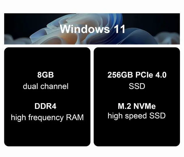 Alt view image 2 of 5 - 23.8 inch 2024 All in One Desktop PC, Windows 11, WiFi 6, FHD Display, 16GB RAM, 512GB SSD, Intel N5095 Processor, Bluetooth, Webcam, Mouse and Keyboard (8+256 Wired kit)