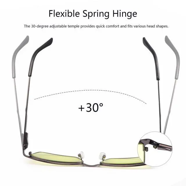 Alt view image 3 of 5 - Vepiant Blue Light Blocking Glasses Photochromic Transition Sunglasses Retro UV Protection Spring Hinge Computer Eyewear for Men Women Anti Glare Smart Tint Full Rim Anti Eyestrain Gaming Eyeglasses