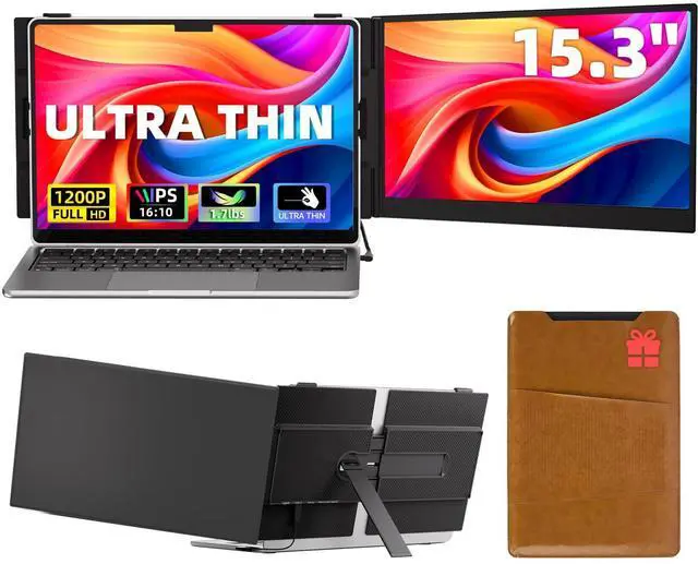 Main image of AOKER 15.3 Laptop Screen Extender, FHD IPS 100% sRGB Portable Travel Monitor for Laptop (15-17.3 Screen), 16:10 Plug & Play External Screen, Second Extra Attachment Display for Windows Mac